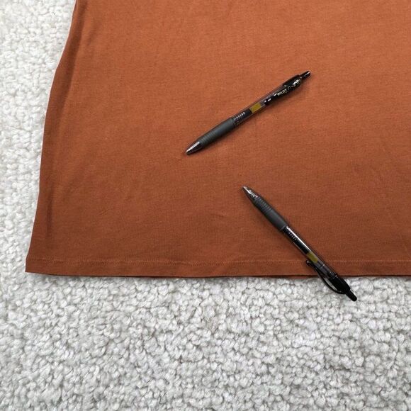 Peruvian Connection Pima Cotton Long Sleeve Stretch Tee Brown FLAW - Picture 4 of 8